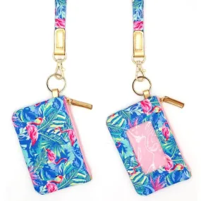 MB0148 Tropical Flamingo Lanyard ID Wallet