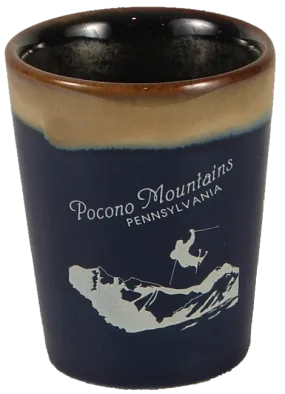 Pocono Mountains Airborne Skier Shot glass